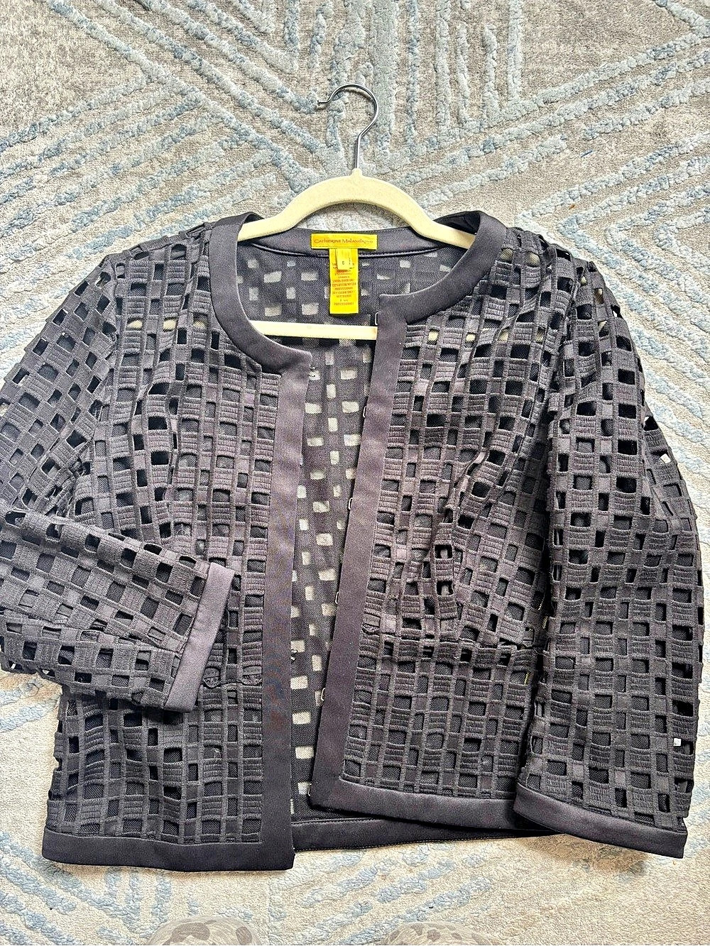 Catherine Malandrino Geometric Open Front Jacket Size 6